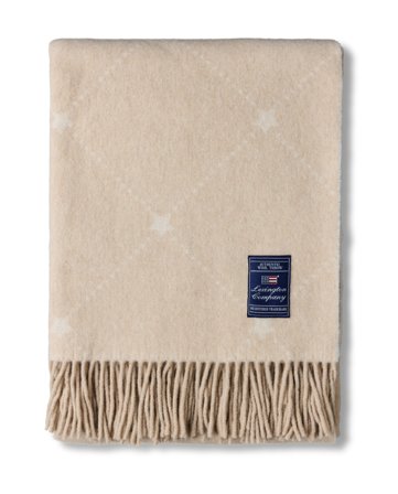 Lexington ICONS Signature Star Überwurf aus recycelter Wolle, beige