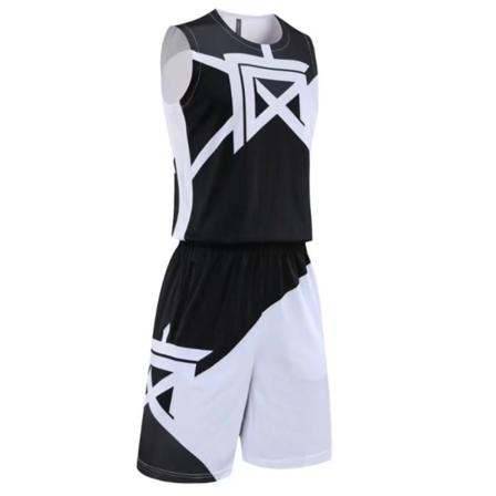 Minimal Su Herre Basket Jersey Lagtrøye og Shorts Sett Konkurranse Jersey Sportsklær Treningsdress Barn Svart M