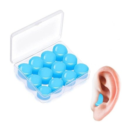 12-pack Ljudisolerande Silikonöronproppar Blå