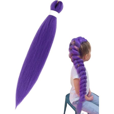 Lilla Flettet Hår Forstrakt, Lilla Flettet Hår Forstrakt 20 Tommer, til Scene Fest Halloween Kostume Cosplay