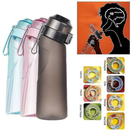 Aroma Vattenflaska med 2X Doftringar för Sport Fitness Utomhus