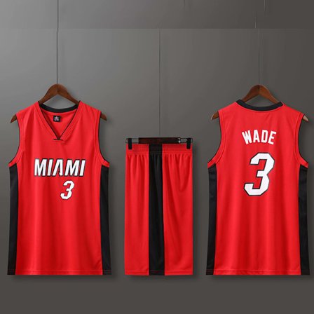 NBA Basketball Uniform MIA Red Suit-No. 3 Vada