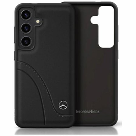 Mercedes Mobilskal till Galaxy S25 Läder Curved Stitches - Svart