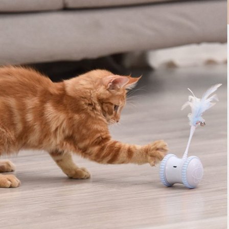 USB laddning Pet Cat Feather Smart Rolig kattleksak