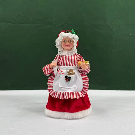 Samlarfigur Jultomte - Klassisk vit- och rödrandig klänning med pepparkakor och polkagrisar, juldekoration för vardagsrum, säng[D]