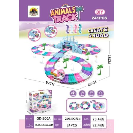 Sähkölelu lapsille, hai, yksisarvinen, poni, sateenkaari, dinosaurus, autorata sillalla GD-200A (Uusi malli)[co]