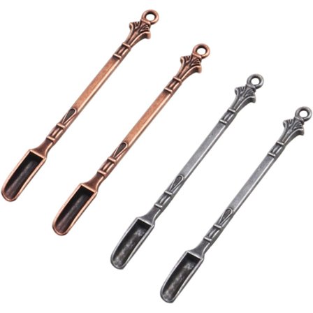 Mini-skedda, Metallisk Skopa Skedda, Berlocker Halsbandsslinga, Set