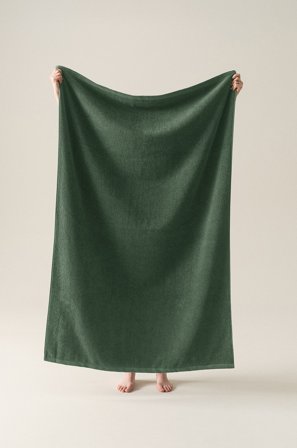 Jotex - Badehåndkle 100x150 Cm Skogsgrønn matt svart - JOEY - Kjøp Badelaken hos Jotex