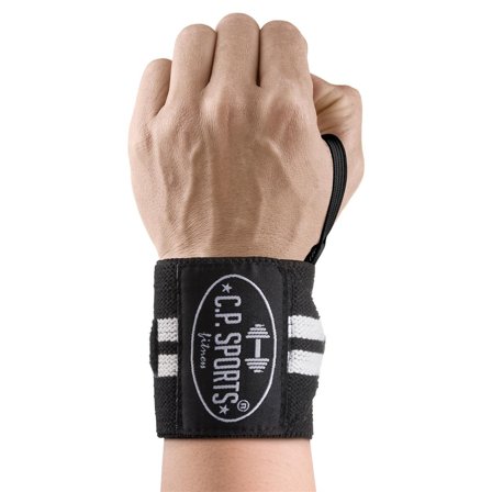 Wrist wraps C.P. Sports Håndledsbind 30 cm Sort-hvid - Bodyman.dk