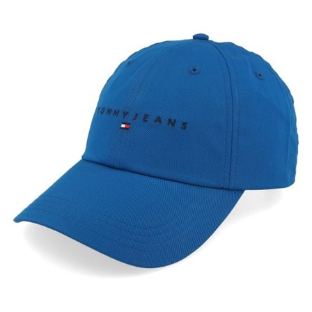 Tommy Hilfiger - Blå unconstructed Keps - Linear Logo Cap Vibrant Indigo Dad Cap @ Hatstore