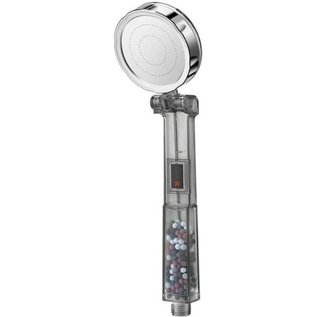 Suihku turbolla, suihku 304 ruostumattomasta teräksestä, käännettävä digitaalinen suihku, harmaa, sopii kylpyhuoneeseen