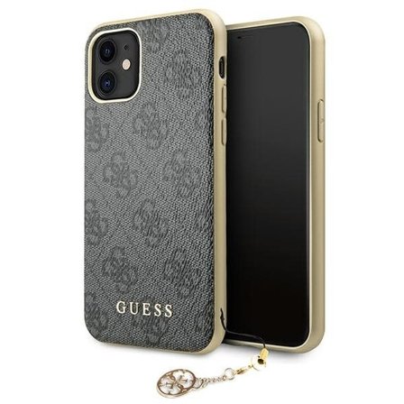 Guess GUHCN61GF4GGR iPhone 11/Xr 6.1" harmaa kova kotelo 4G Charms Collection