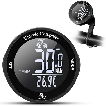 Sykkelcomputer Kilometerstand Sykkel Speedometer Trådløs Sykkelcomputer, Vanntett Sykkel Speedometer, Stor LCD-skjerm, Sykkelcomputer med Notatbok, 
