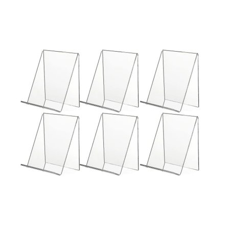 6-pakning akryl bokstøtter, transparent akryl displaystativ, transparent holder for å vise bilder, smykker