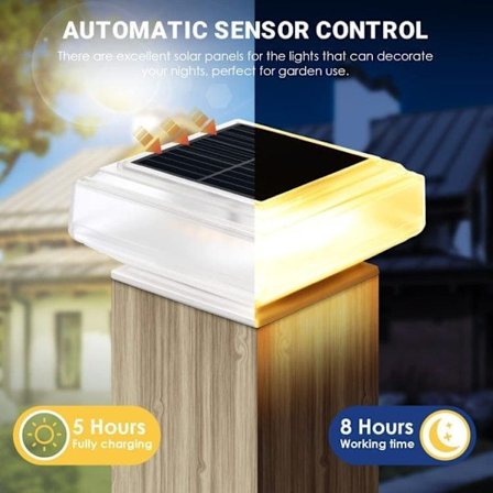 1/2/4 stk. Solcellelamper til Hegnspæle, Varm Hvid LED, Udendørsbelysning til Have & Terrasse 1 stk.