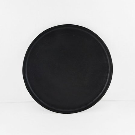 Dekorativ bakke i sort aluminium, 36x36x2 cm