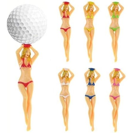 5 stk morsomme golf-tees dame bikini jente golf-tees, 76 mm (3 tommer) plast pin-up golf-tees, kvinner hjemme golf-tees for trening golf tilbehør