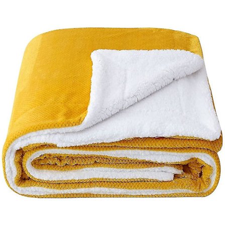 Fleece teppe. Supermyk, lodden og varm. Lett, fluffy, vendbart plysjteppe for seng, sofa og lenestol. 127cm150cm grå