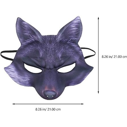 Fox- Shape Half Mask Animal Cosplay Kostym Halv Face Cat Masks för Halloween Carnival Masquerade
