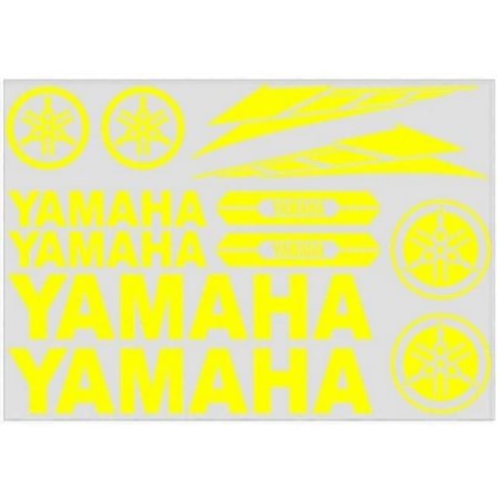 För YAMAHA Motorcykelklistermärke Logotyp Tank Dekal Kit Fordon Wraps - FÄRG: Fluorescerande gul