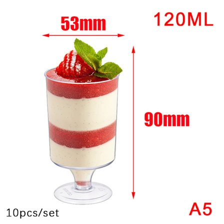 10st Disponibel Mousse Tårta Gelé Party Dessertkopp Klart vin A5
