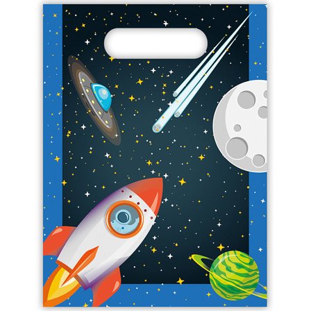 Rumraket Festpose Plastik 6-pakning