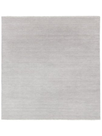 Large Handloom Fringes Rug - Silver Grey 250X250 Wool, Modern Style