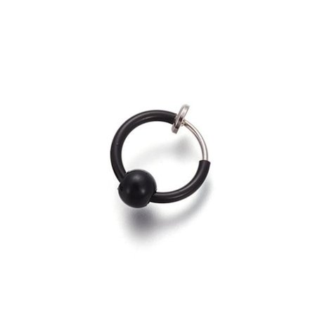 REA__REA_Svart Clip On Ring med avtagbar kula (13 mm i diameter)