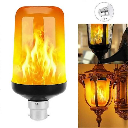 E27 B22 LED Flammelampe Pære Brennende Fire Effekt Lys J