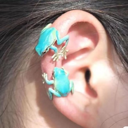 1 Par Frog Øreringe Animal Ear Studs STYLE 3-CLIP STYLE 3-CLIP
