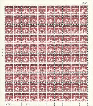 Danmark - AFA 28a postfærge postfrisk helark