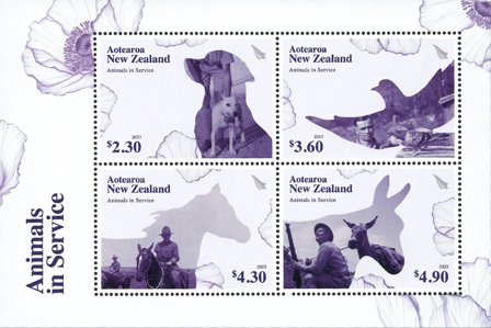 New Zealand - Dyr i tjeneste - Postfrisk miniark