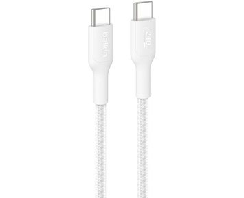 Belkin USB-C To USB-C 240W 2.0 Braided charging cable PCR 2m - White - Flätad USB-C till USB-C-kabel, 1 meter