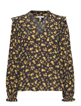 Moss Crepe Rose Blouse Ls Navy Tommy Hilfiger