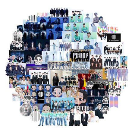 100 st/set Kpop BTS Proof och Festa klistermärke