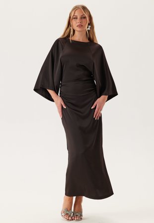 Bubbleroom Occasion-Wide Sleeve Satin Ankle Dress-L