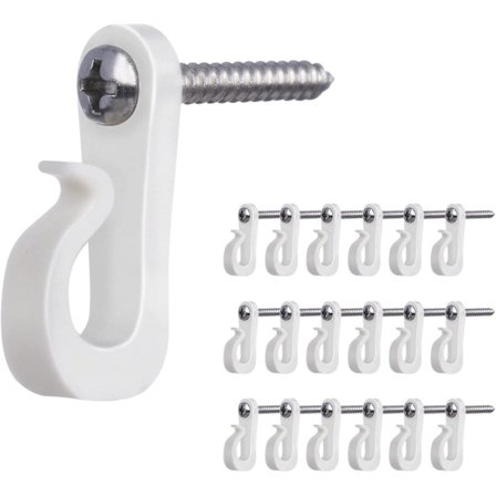 Lett Krok For Utendørs Lyslenker, Skruekroker For Oppheng Av Julelys, Lysledning Og LED Fairy Lysklips, Vegg Patio Kroker For Gar