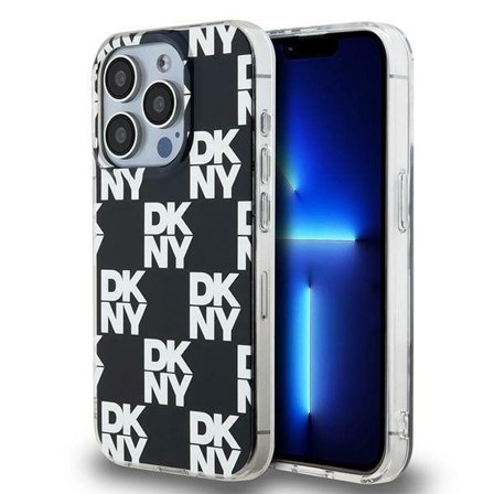 DKNY IML Checkered Mono Pattern tapauksessa iPhone 15 Pro Max - musta
