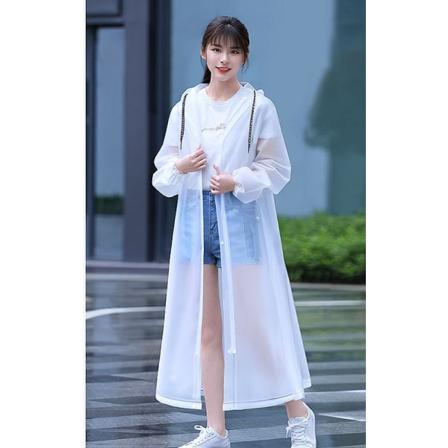 Sadetakki Sadepuku Pitkä Single läpinäkyvä Sateenpitävä Sähköauto Polkupyörä aikuisille White lengthened XL (170-190cm)