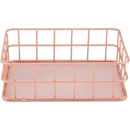 Roséguldfärgad Förvaringskorg i Metall - Skrivbordsdekoration DKI