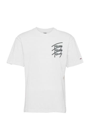 Tjm Tommy Repeat Script Tee T-shirts Short-sleeved Hvit Tommy Jeans
