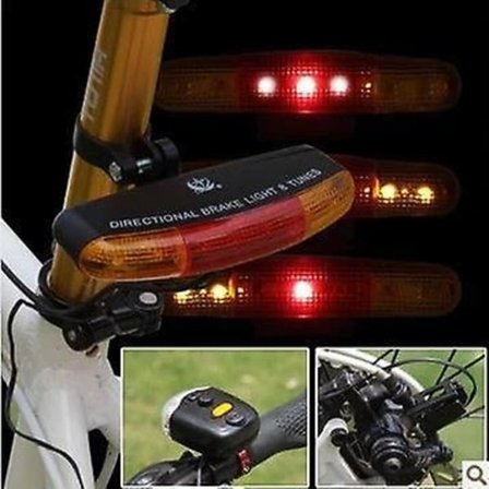 LED Cykel Blinkers Riktning Bromsljus Lampa 8 Ljud Signalhorn 1st