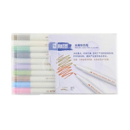 Akrylpenne, metalliske penne, vandtætte akrylmalingpenne, 10 farver metallisk markersæt til sten, keramik, træ, metal, papir, glas, stoffer, plast