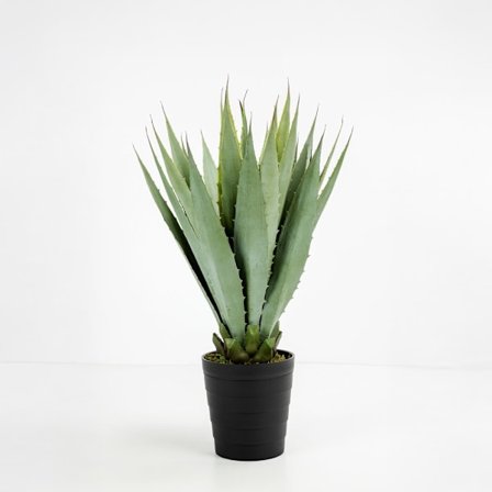 Kunstig agaveplante i sort potte, 58 cm PVC