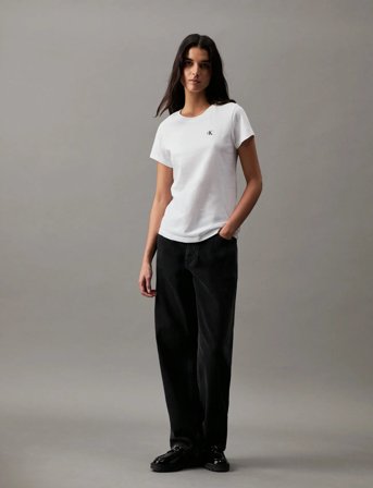 Calvin Klein Jeans Ck Embroidery Slim Tee - White - XS
