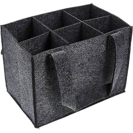 Vinboks til 6 flasker Vandflaskeholder Vintaske flaschenkorb flaschentasche 6 flaschen mnnertag geschenke med skillevægge Filtisoleret flaske