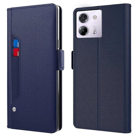 Til Xiaomi Poco M7 Pro 5G Etui Stativ PU Læder Telefon Cover Kort Holder Spejl