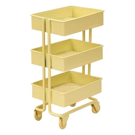 1/2 1:12 Skala Hylle Bokreol med hjul Møbler Stue Gul 1 stk