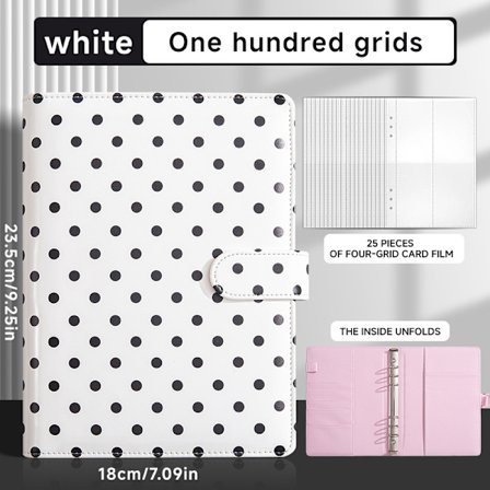 A5 Polka Dot ATC Kort Opbevaringsboks + 30 Kort Indsatser