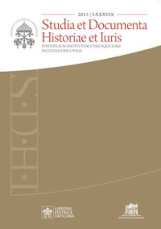 Studia et documenta historiae et iuris (2023). Vol. 89